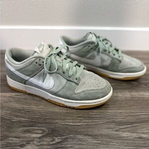 Nike Low-Top Suede Sneakers in Sage Green & White with Gum Sole